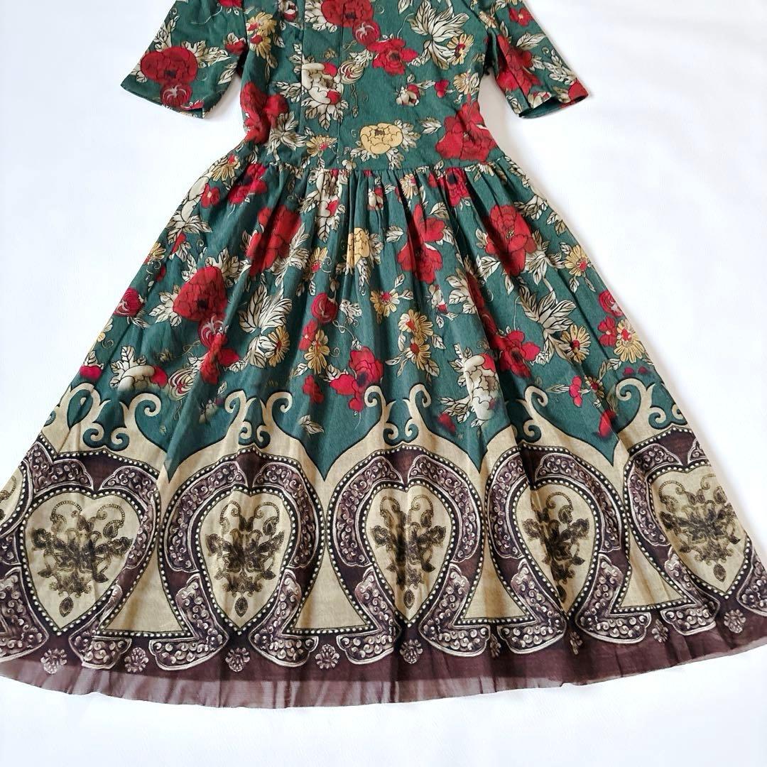 未使用級♡ヴィヴィアンタム マオカラー チャイナドレス フリル 花柄 XSサイズ