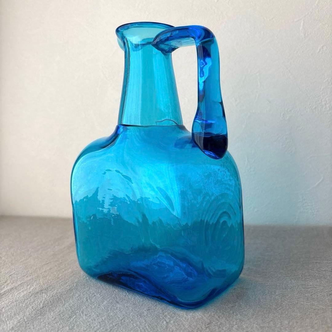 倉敷ガラス　片手付花瓶　花瓶　瓶　吹きガラス