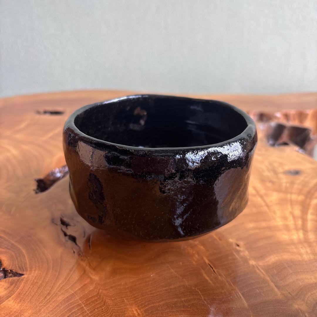 黒楽茶碗 佐々木松楽 「銘 末廣」前大徳寺 大橋香林書付 楽焼 茶道具 共箱
