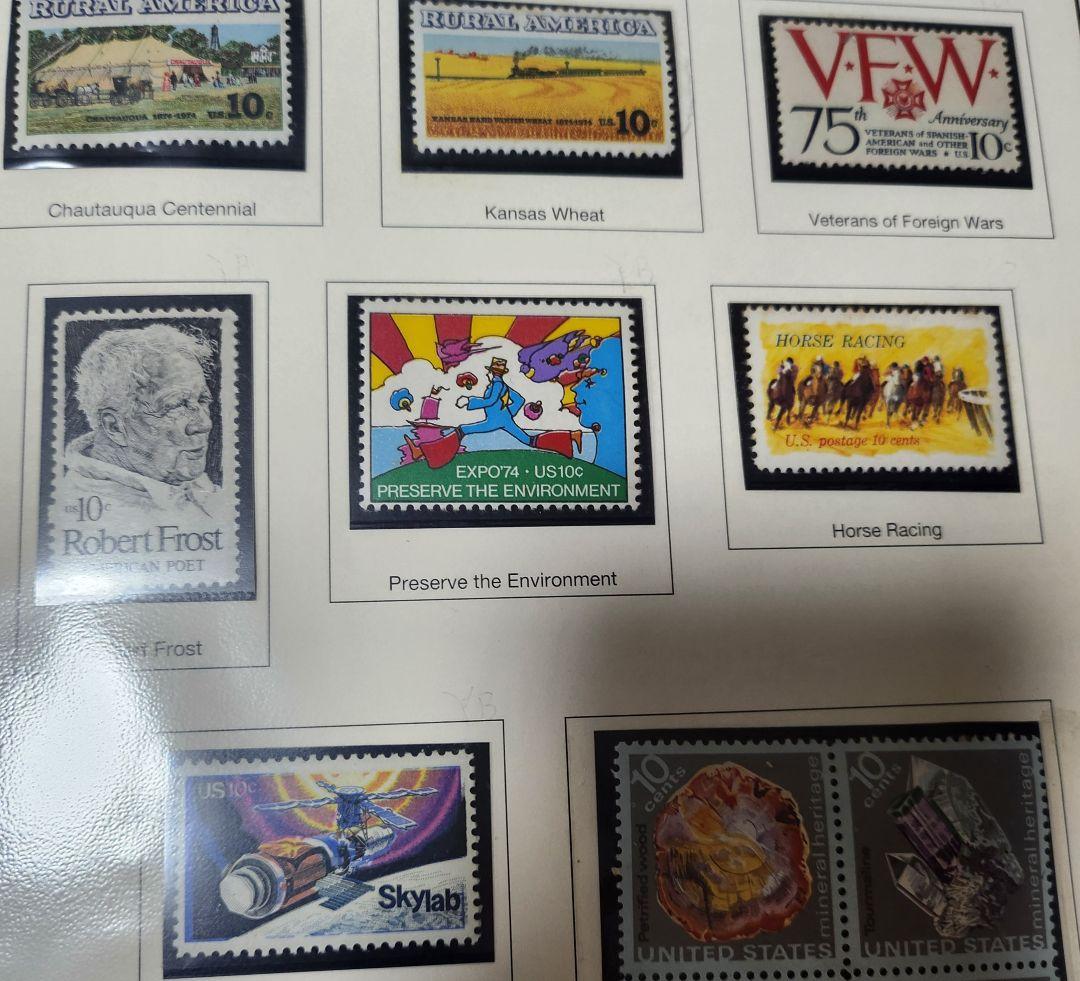 アメリカ　使用済み切手 一冊 1893-1977 1c-13cents