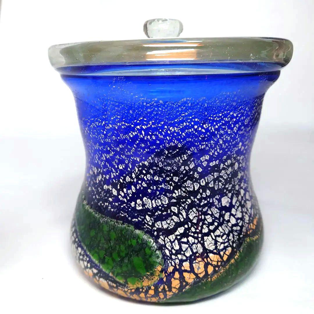 稲嶺盛吉　琉球ガラス　水指　茶道具