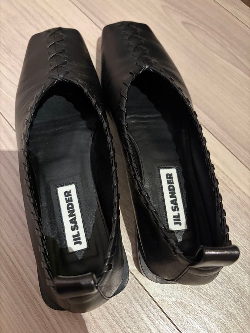 ジルサンダー JILSANDER アンクルリング ステッチ バレリーナ パンプス