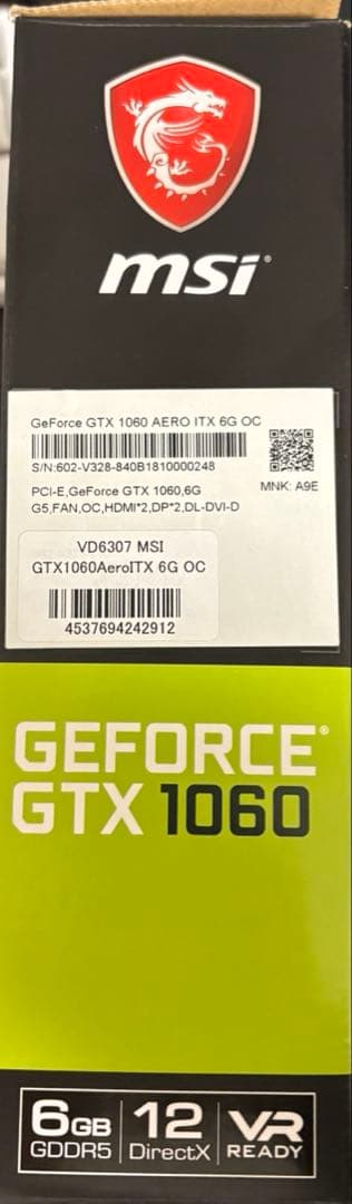 その他 GEFORCE GTX 1060 6GB MSI