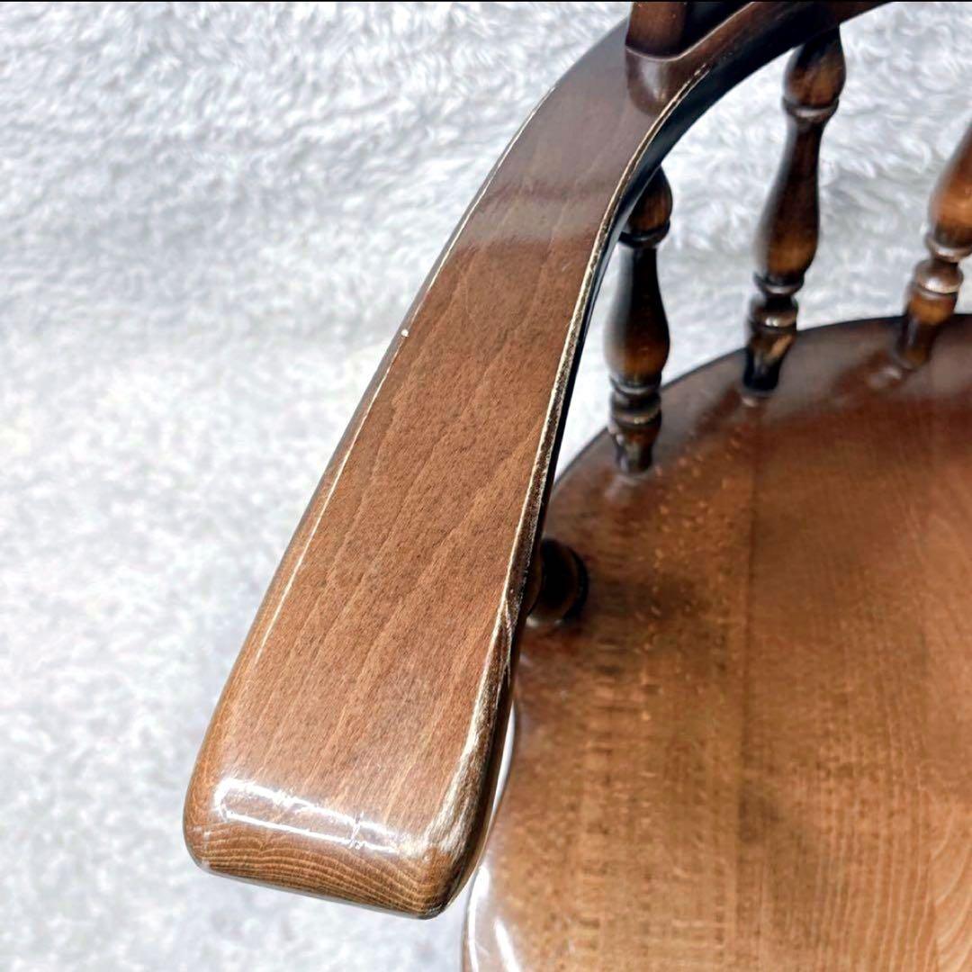 飛騨産業 ウィンザーチェア アーム ダイニングチェア レトロ キツツキマーク ①