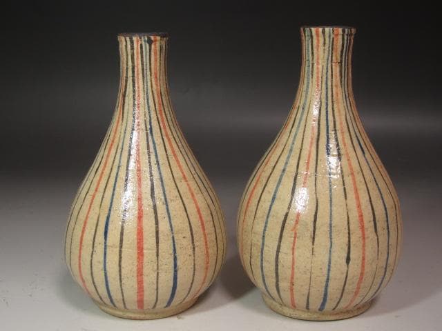 【セール】☆　北大路魯山人　麦藁手徳利　二客　視覚でも楽しめる一品です☆y391