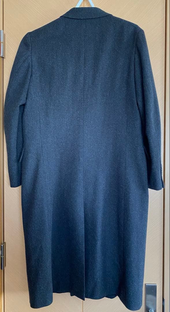 COMOLI、ウールヘリンボーンダブルチェスターコート、サイズ２