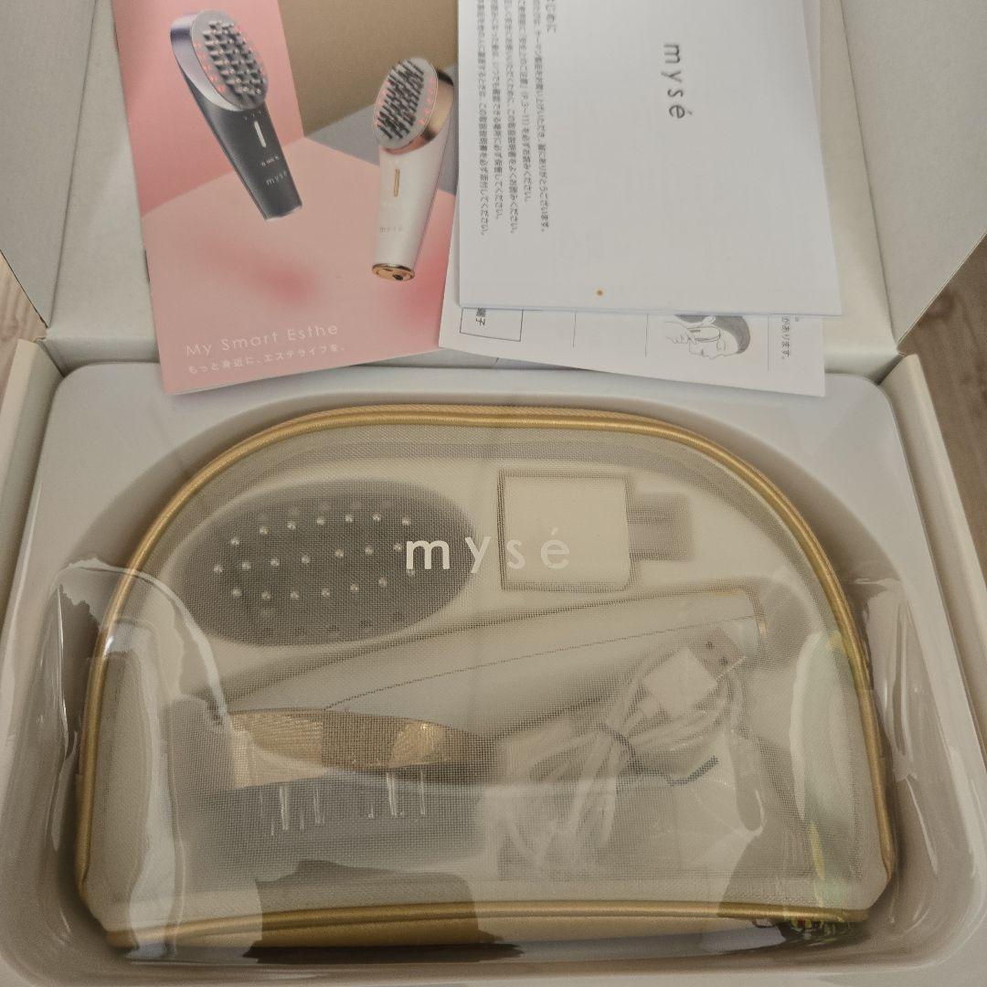 mysé 美容機器 ホワイト ゴールド 収納ポーチ付き