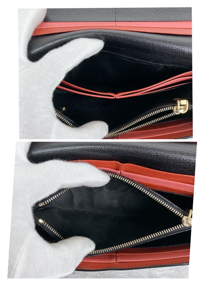 たまこ ミュウミュウ 長財布 フラップ　マドラスレザー バイカラー