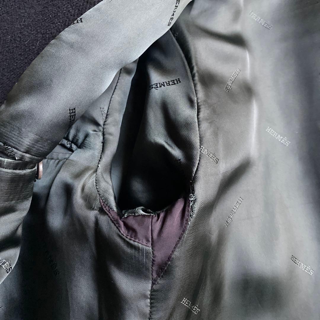 【希少】HERMES エルメス ダッフルコート ヴィンテージ 50 ブラック 黒