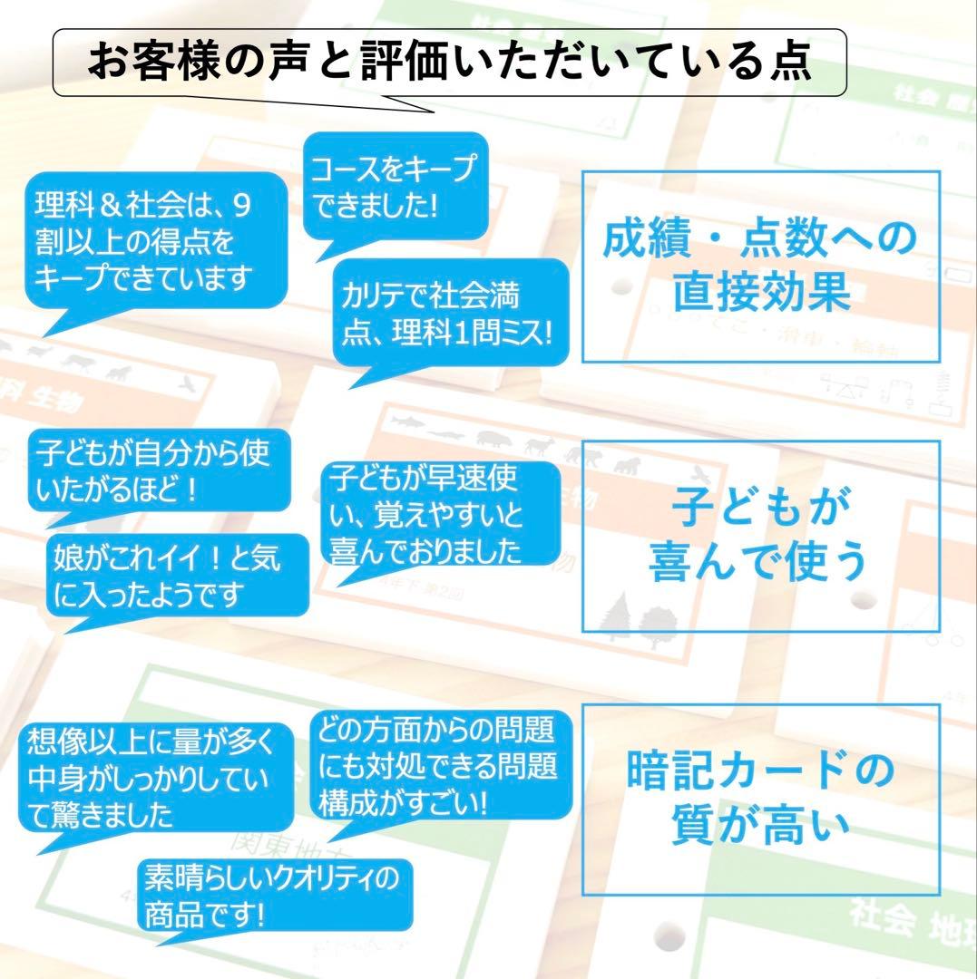 中学受験 暗記カード【4年下 社会1-9回】組分けテスト 予習シリーズ