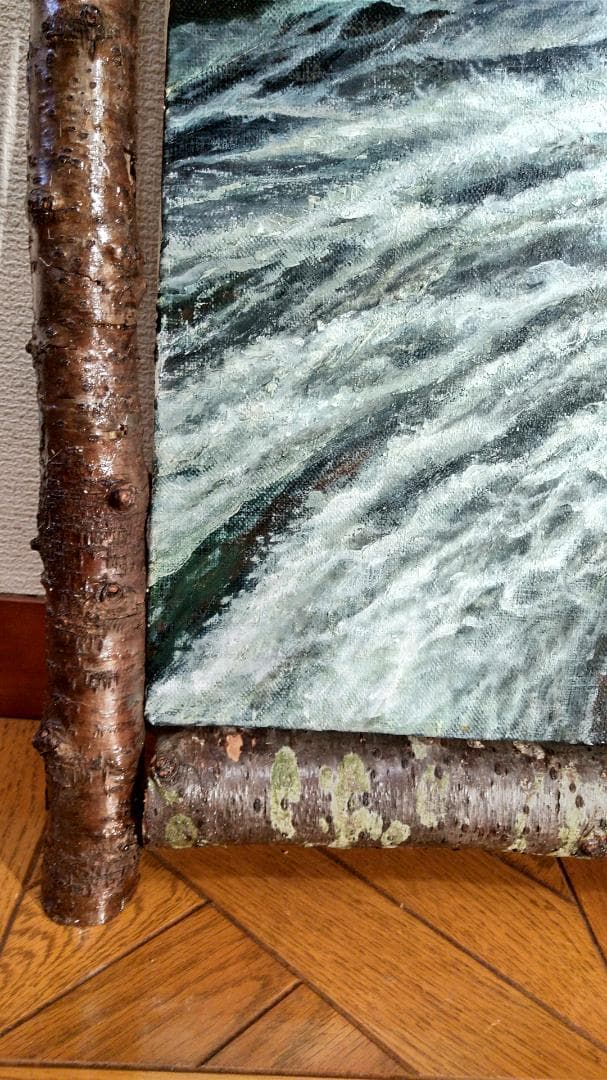 「レイ」「竜頭の滝上流」 F10号油彩画 油絵 風景画 原画