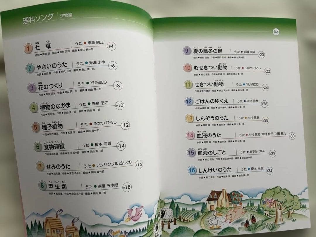 うたって覚えよう　社会科ソング　理科ソング　七田式 4冊セット