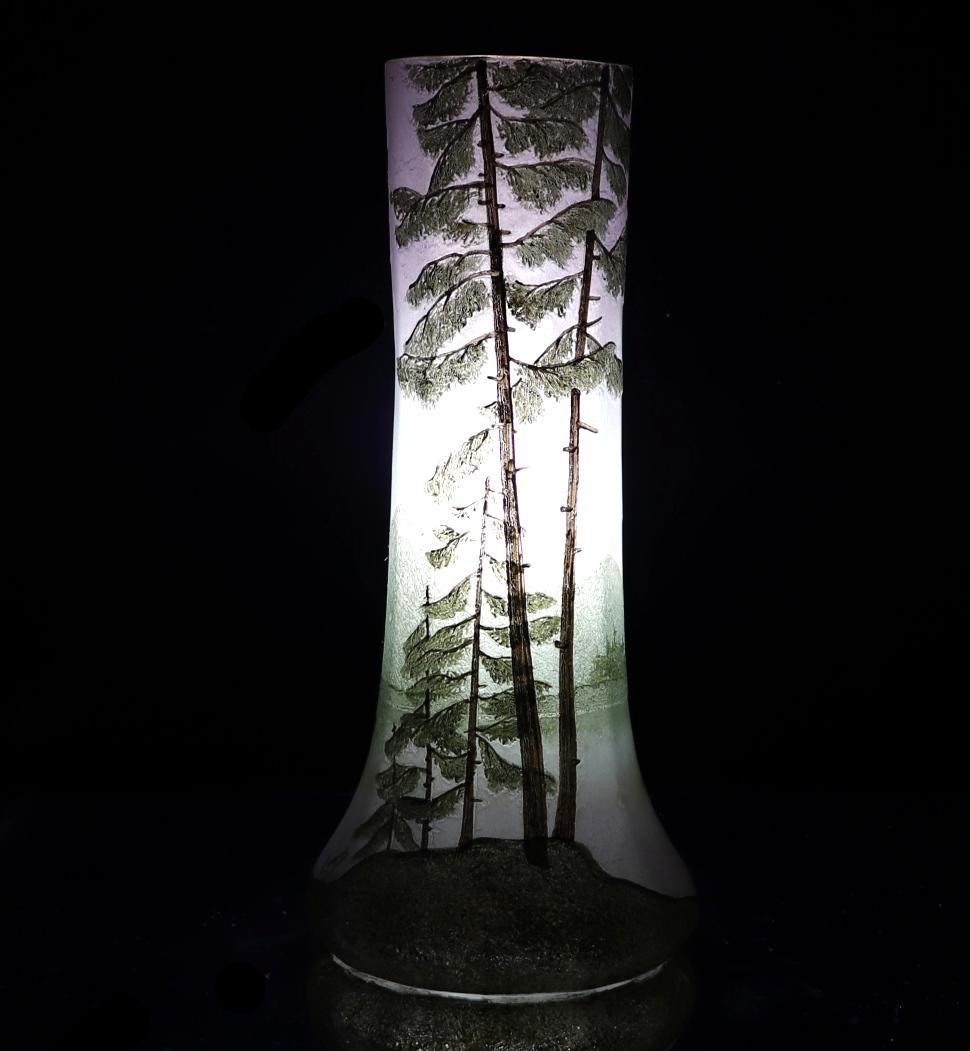 フランソワ・テオドール・ルグラ 26cm 丸型 湖水風景文 アンティーク大型花瓶