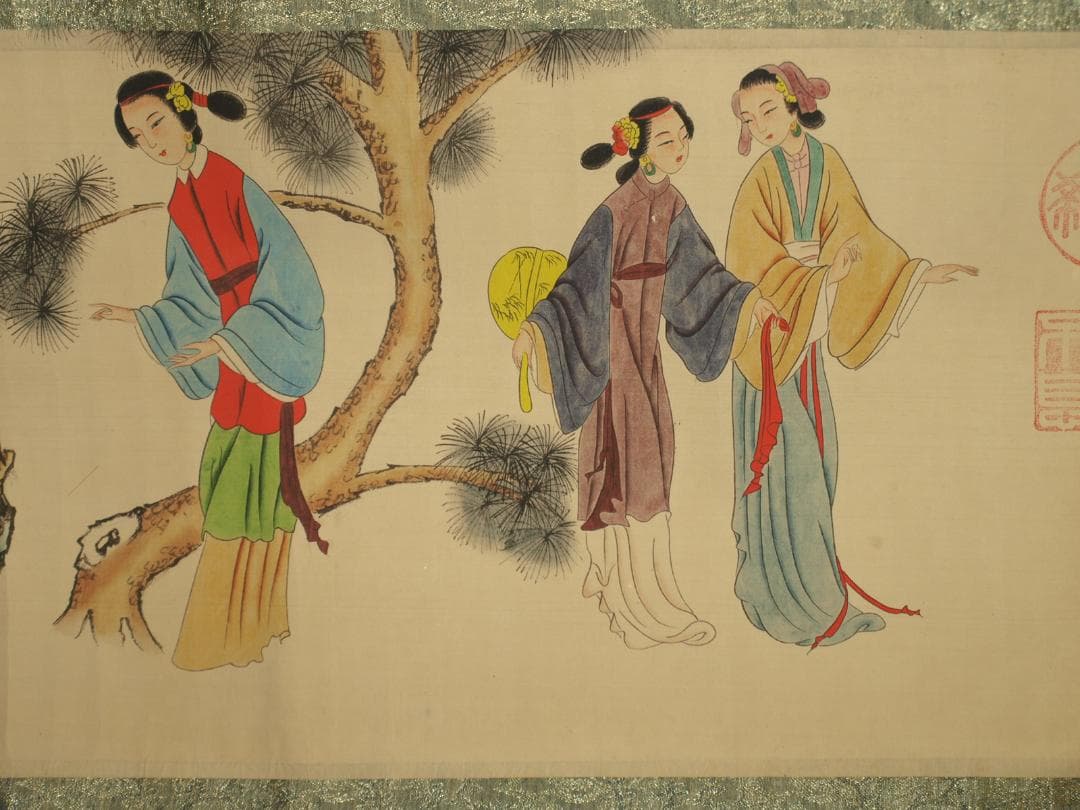 骨董市仕入れ品　中国明時代の掛軸　激安骨董品　肉筆保証 BD360A8-2