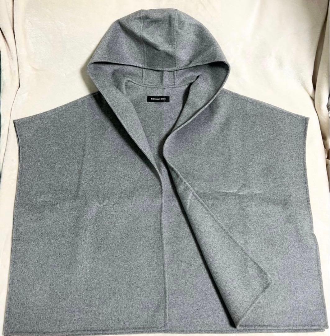 超美品✨ birthdaybash フード付きポンチョコートケープ グレー