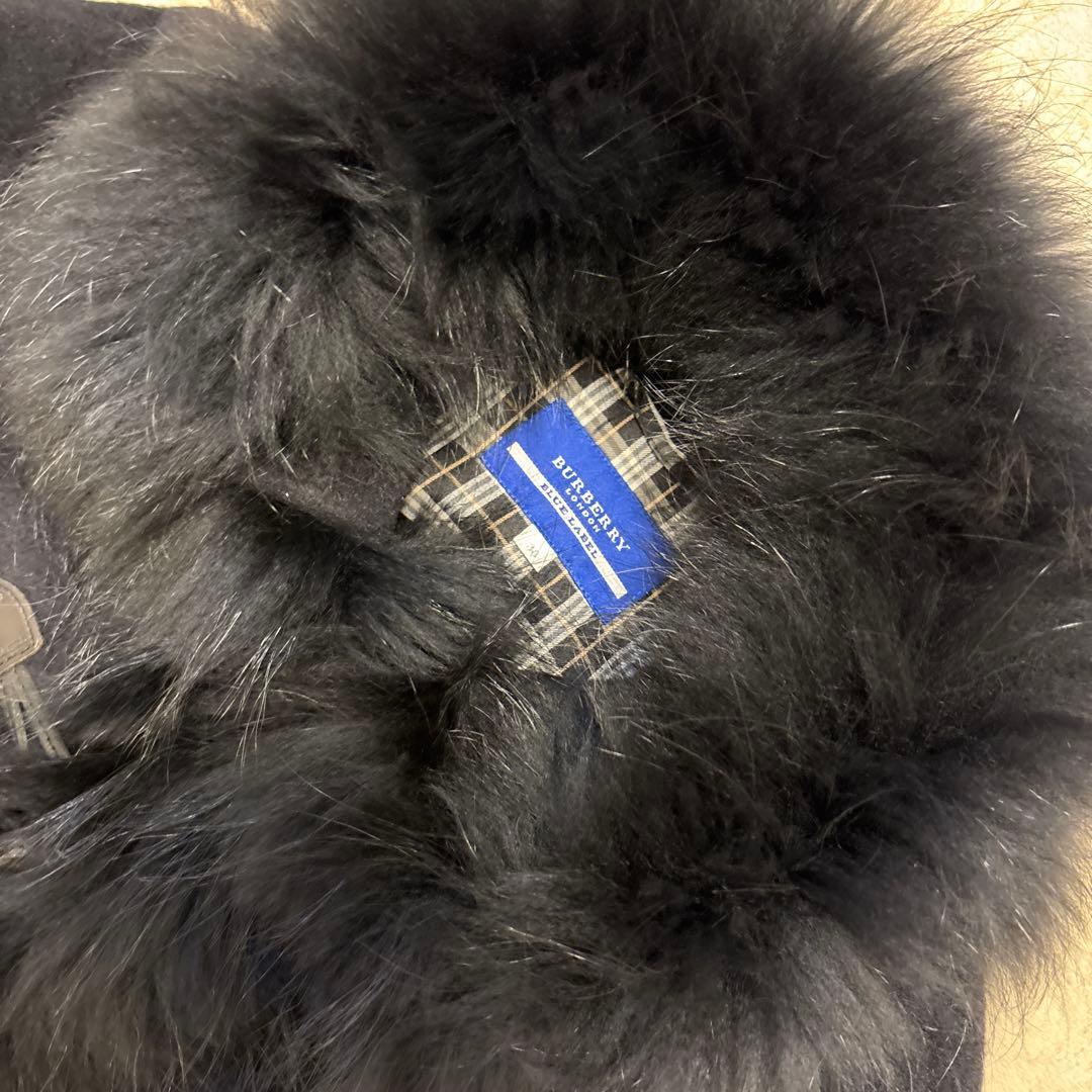 極美品⭐️BURBERRY ノバチェック アンゴラ ラクーンファー ケープコート