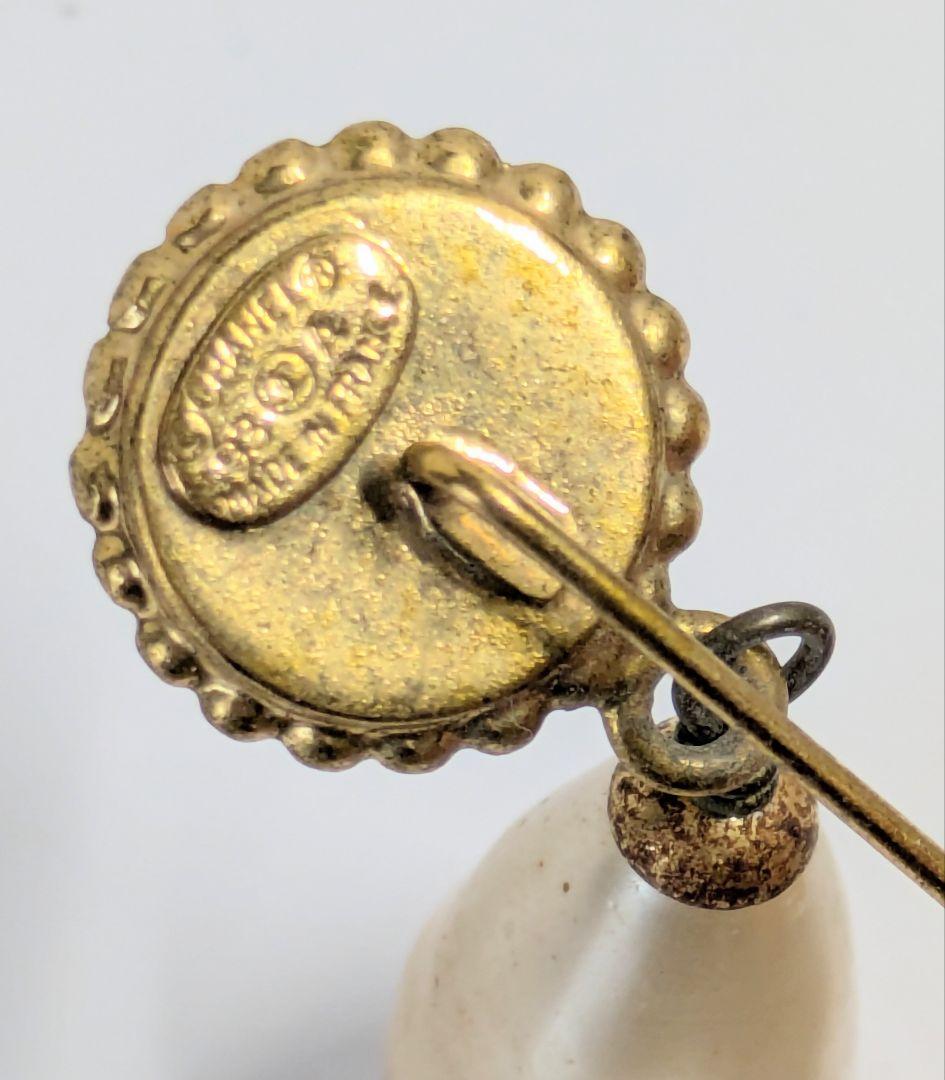 CHANEL シャネル　クローバー モチーフパール ピンブローチ　フェイクパール