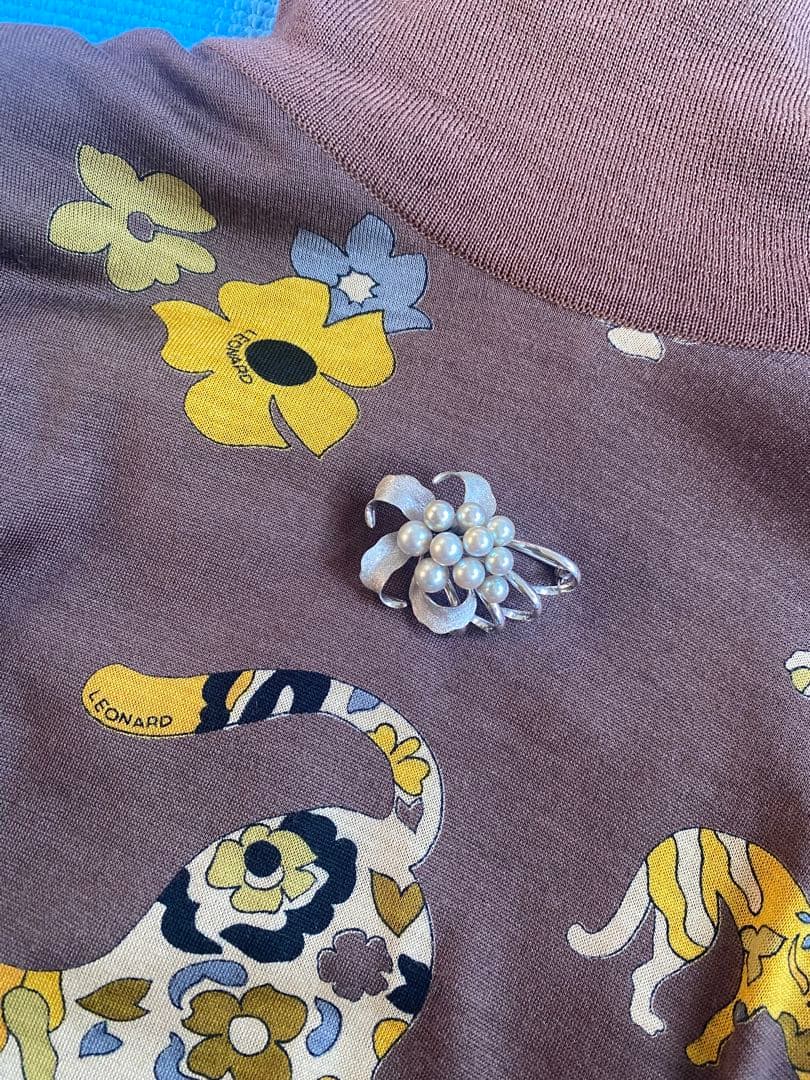 パール　シルバー950 ブローチ