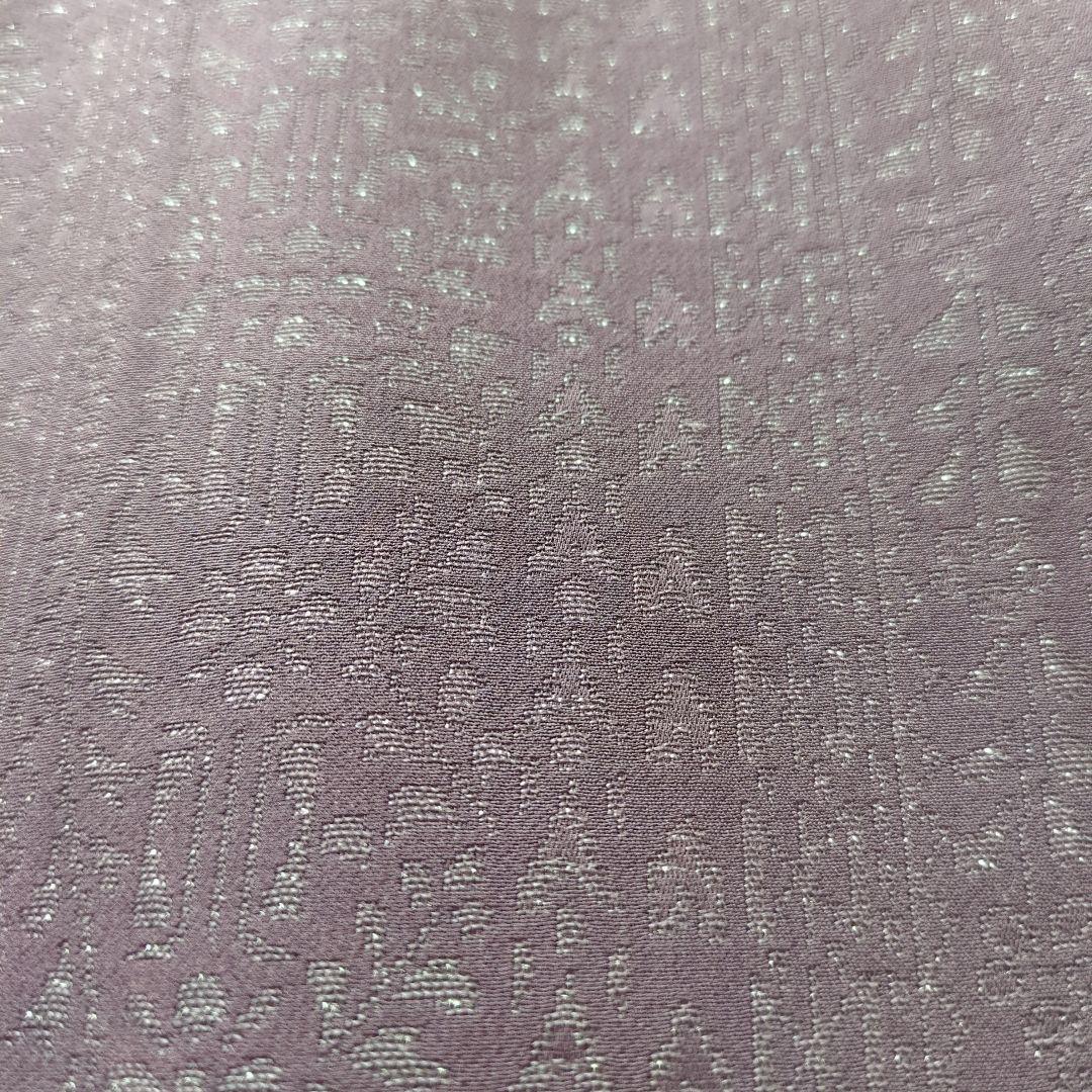 紫色 小紋 着物 袷 お召 手抜い 正絹 キラキラ