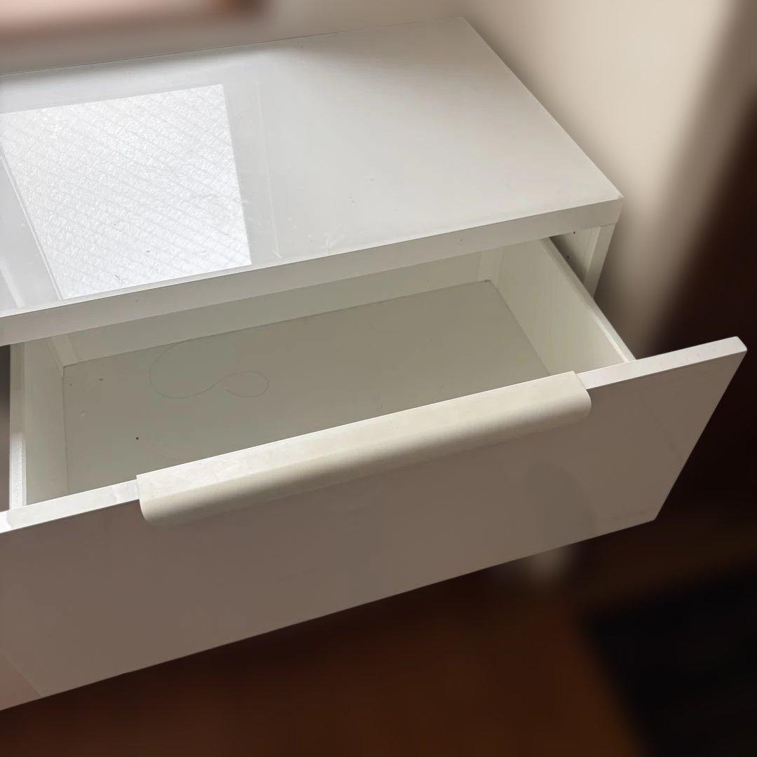 IKEAイケア ベストー キャビネット ホワイト ガラス天板付き 引取歓迎