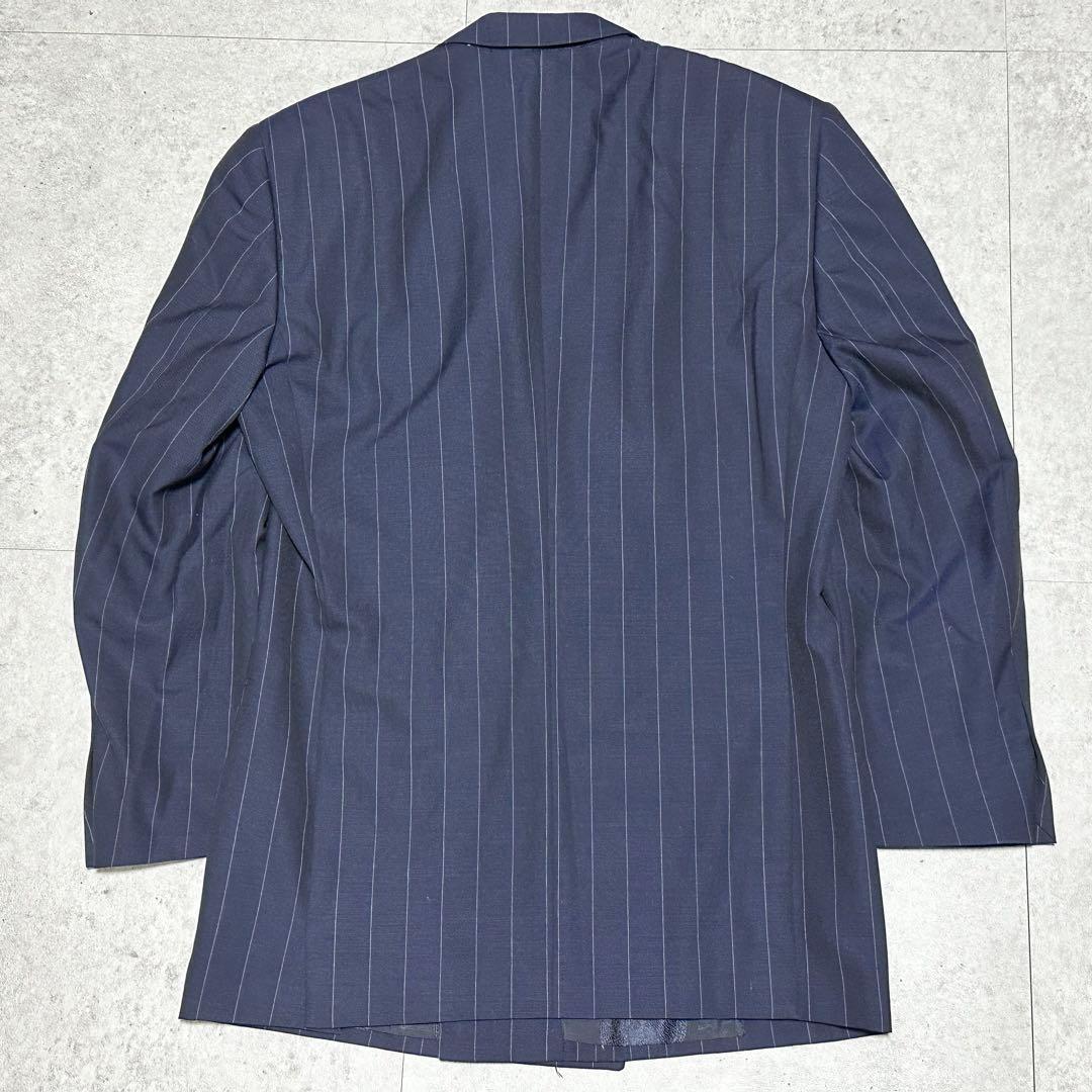 GIANNI VERSACE サマーウール ストライプ柄 ネイビー セットアップ