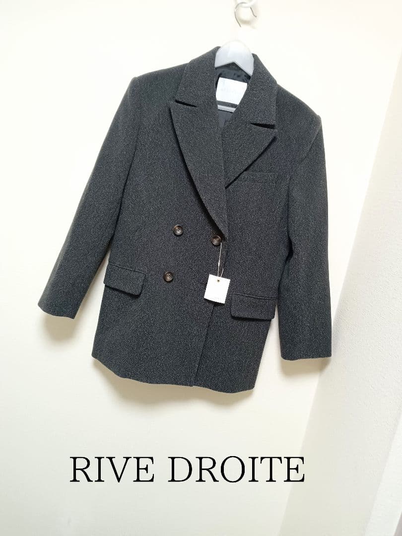 新品 RIVE DROITE コート感覚で羽織れる ヘリンボンジャケット