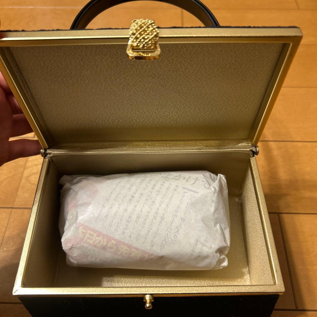 ブラック花柄和装用バッグと下駄セット