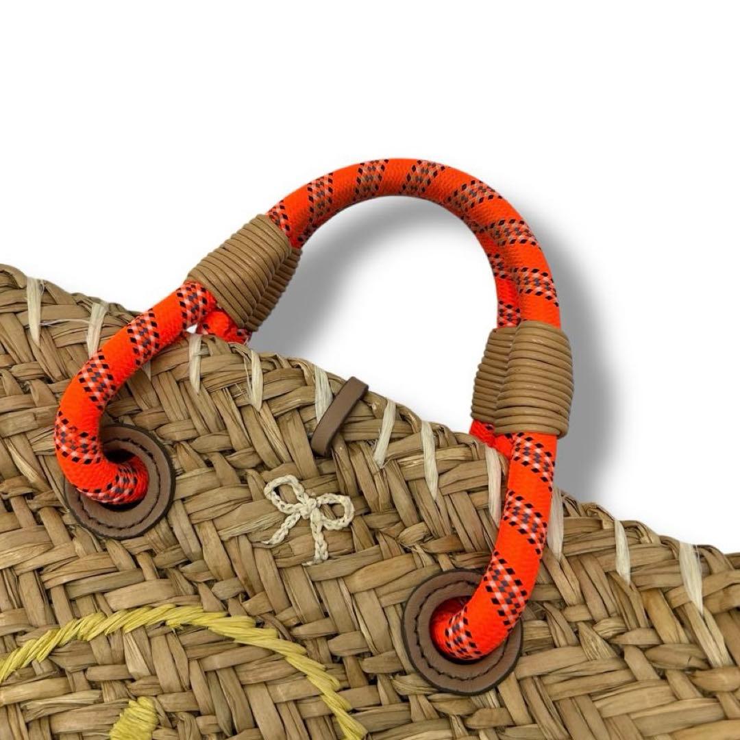 【美品】アニヤハインドマーチ スマイル ハンドバッグ かごバッグ ラフィア 人気