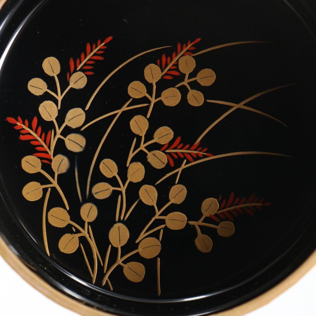 野村政寛(香庵)作 竹塗鈴虫蒔絵 雪吹 薄茶器 茶道具 共箱　V923　N7