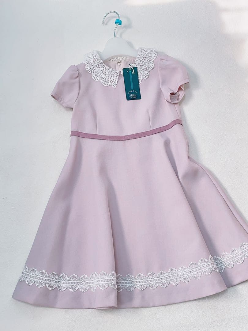 みみ 新品フォーマルドレス グレーとピンク120✨