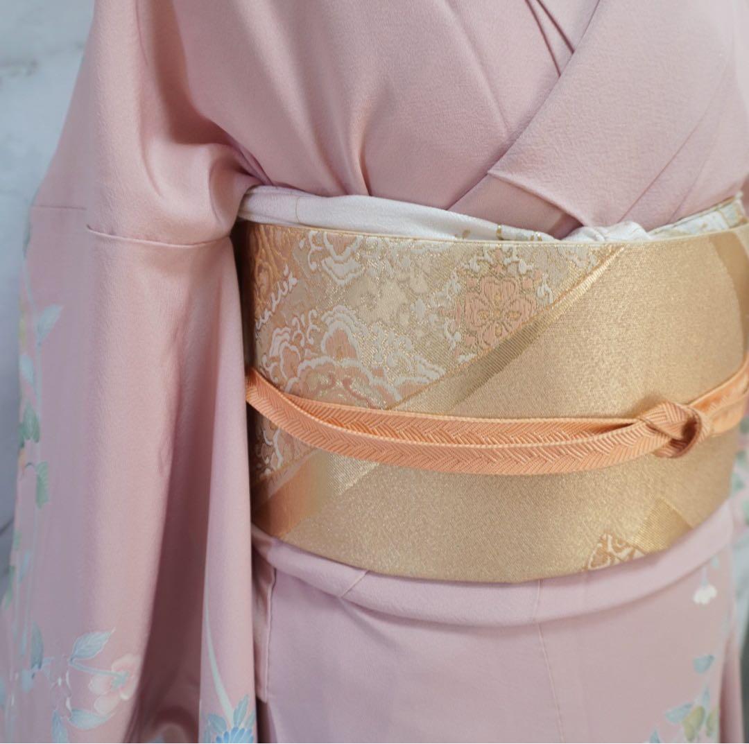 訪問着3点セットa492 訪問着　帯締め帯揚げ3点結婚式　落款