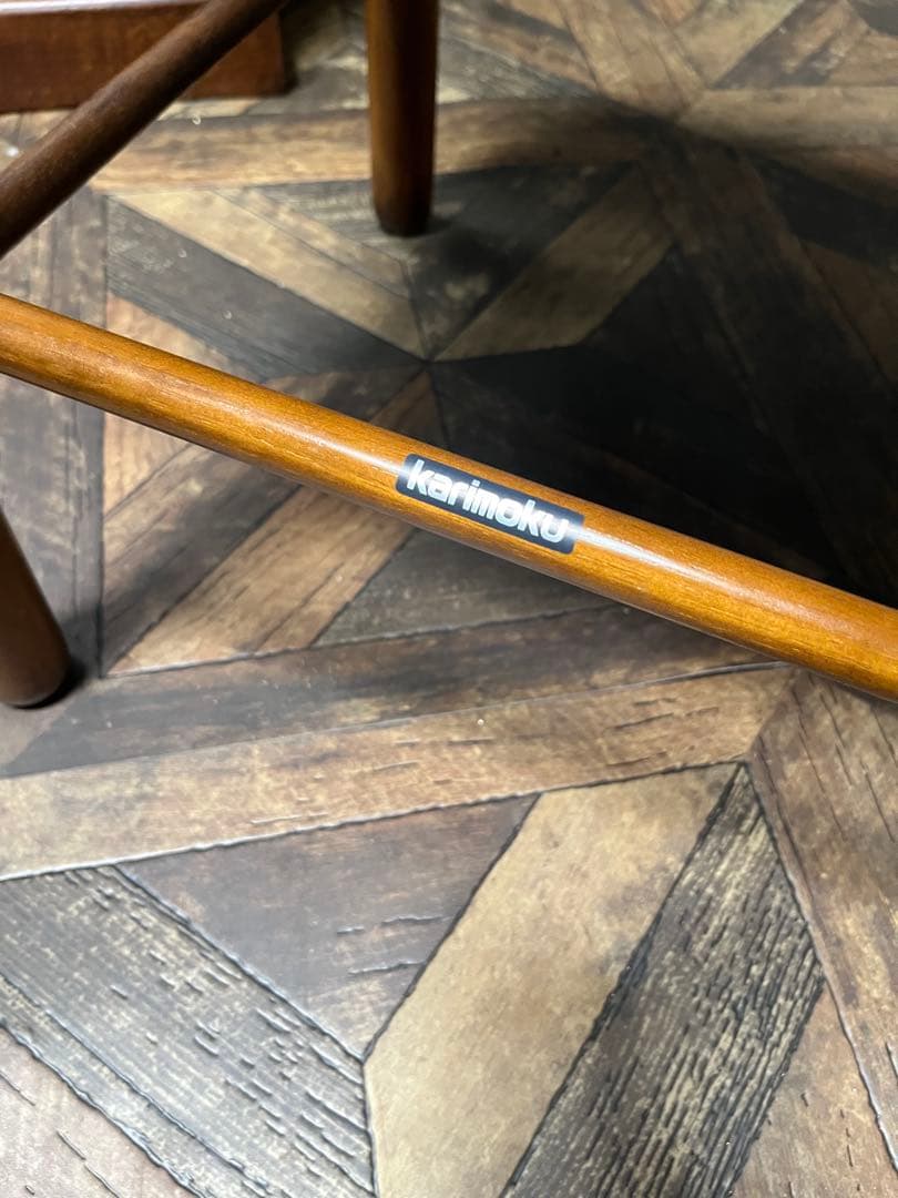 カリモク ダイニングチェア ② 花柄 椅子 セット インテリア 昭和レトロ