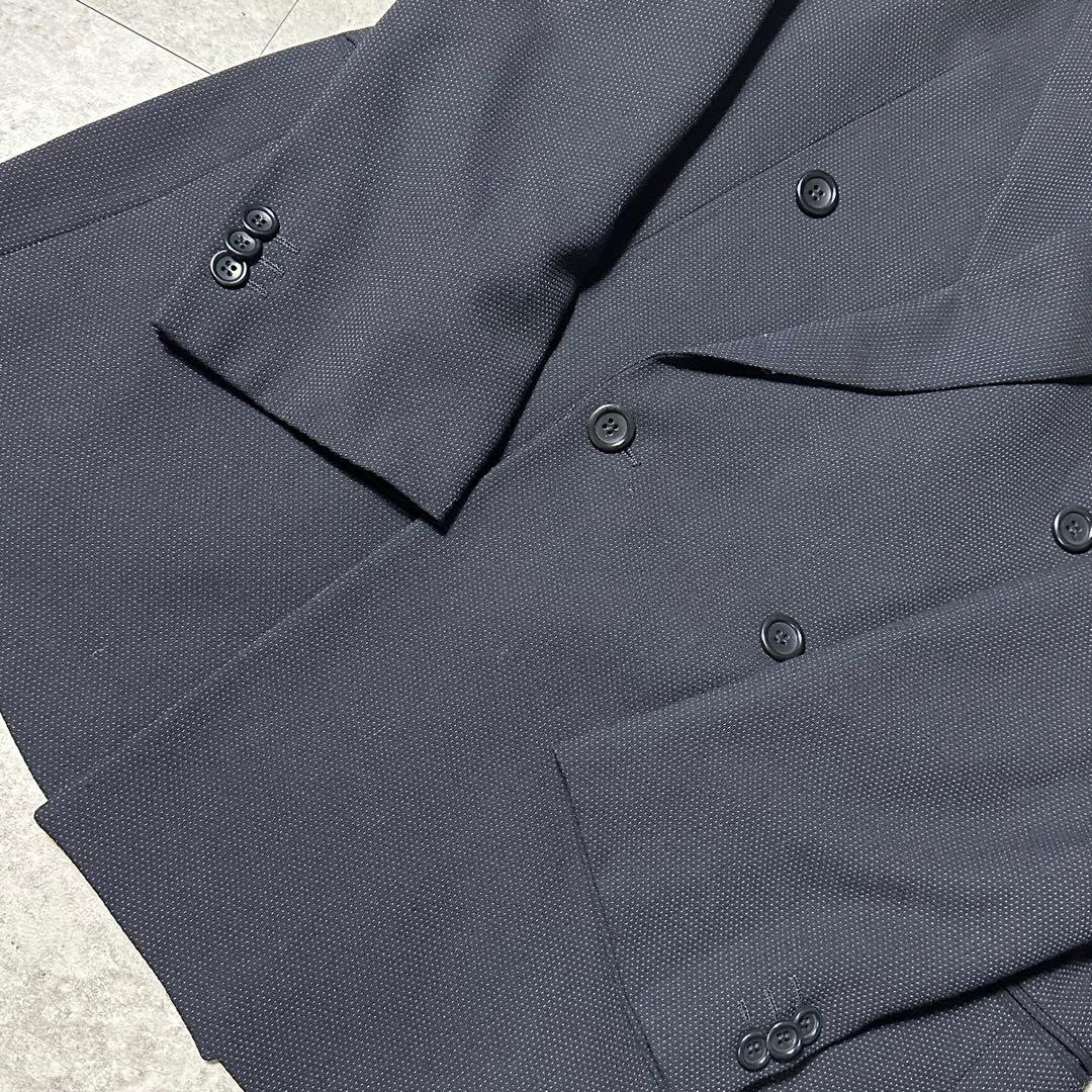 ARMANI COLLEZIONI ダブル ウールセットアップ ドット柄 黒