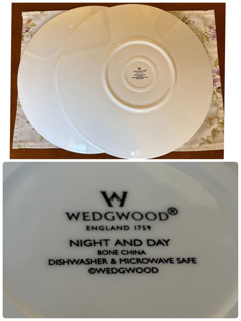 【レア美品】ウェッジウッド★ナイト＆デイ★チェック　ラージプレート