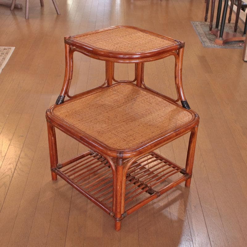 コーナーラック ラタン 籐家具 ナチュラルスタイル 飾り棚 214-1345