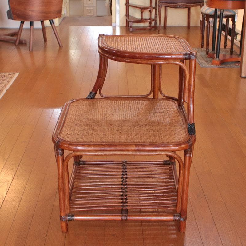 コーナーラック ラタン 籐家具 ナチュラルスタイル 飾り棚 214-1345