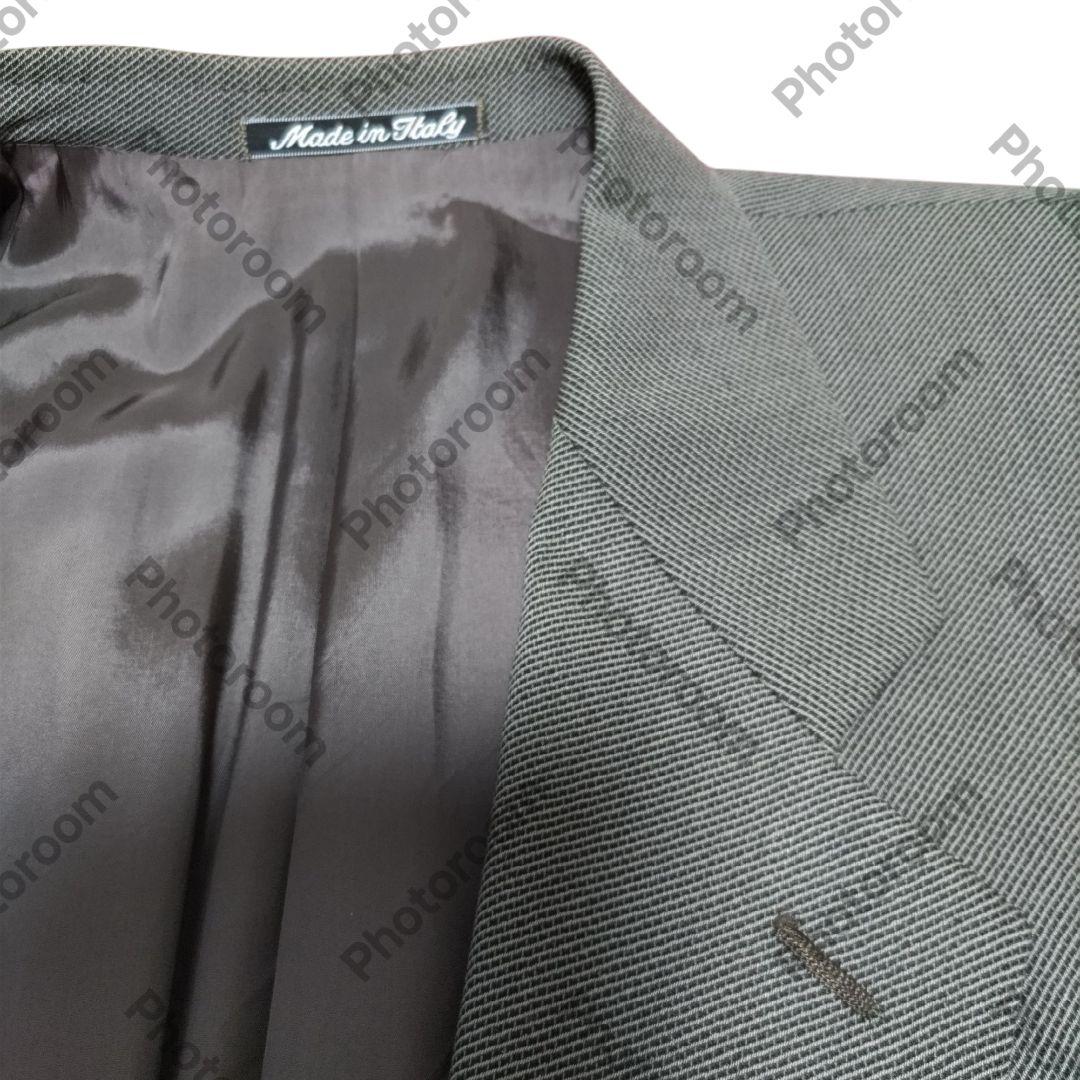 GIORGIO ARMANIイタリア製 ビジネススーツ黒カーキ茶カラー畦織