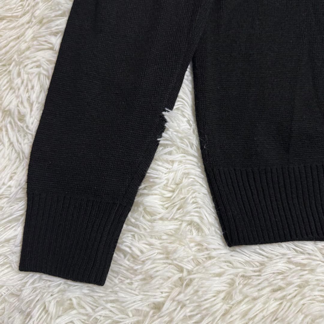 【美品】フレッドペリー クルーネックニット ブラック 月桂樹ロゴ Sサイズ