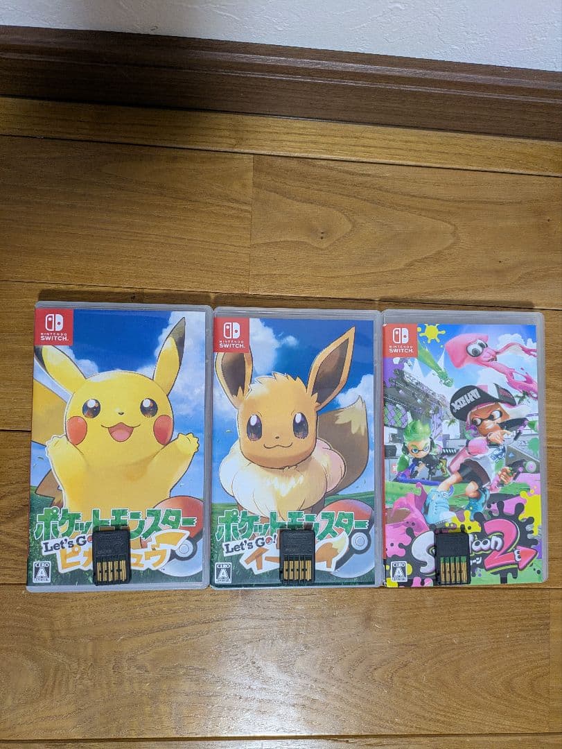 Switchソフト　ポケモンピカチュウ、イーブイ、スプラトゥーン2
