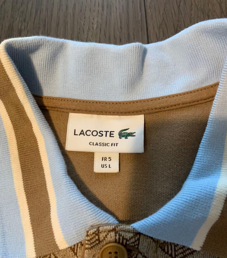 LACOSTE モノグラムポロシャツ　US Lサイズ
