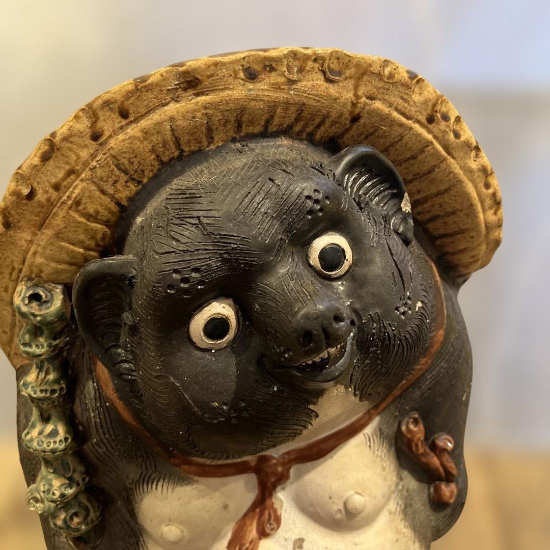 【 縁起物 】 信楽焼／たぬきの置物／他抜き／昭和レトロ／