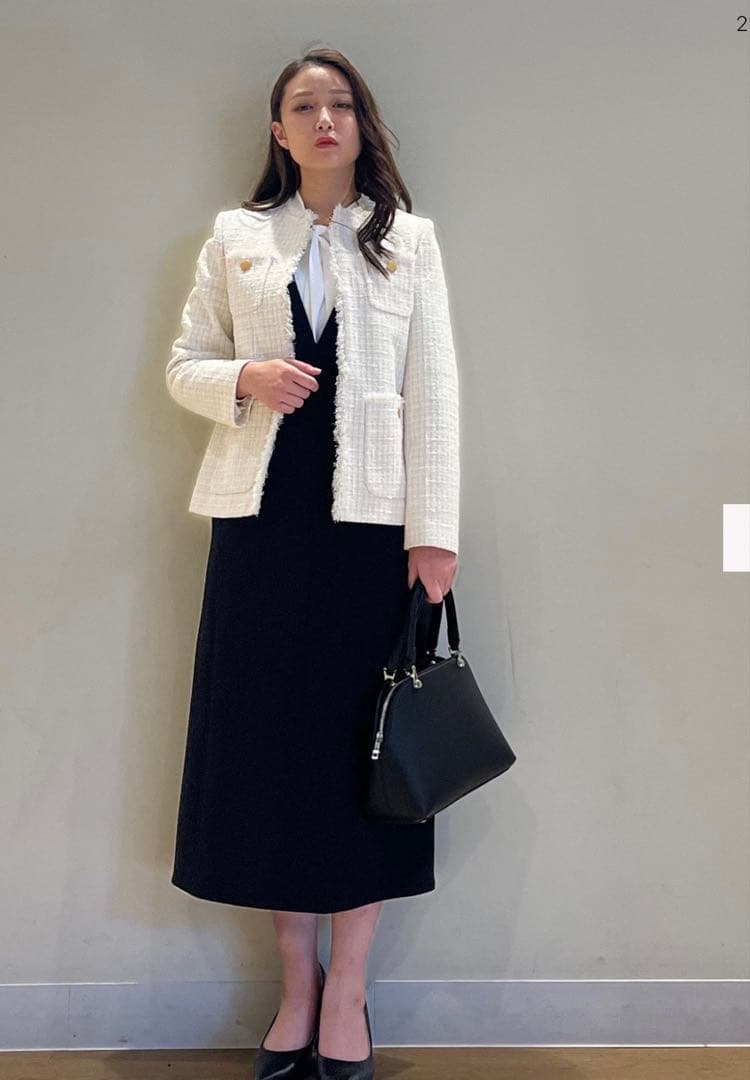 #*#様 PLST ツイードジャケット Lサイズ　白