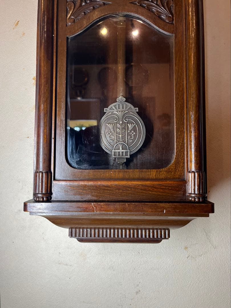 精工舎　デコ風合　柱時計　古時計　振り子　ゼンマイ　ボンボン　ユンハンス　レトロ