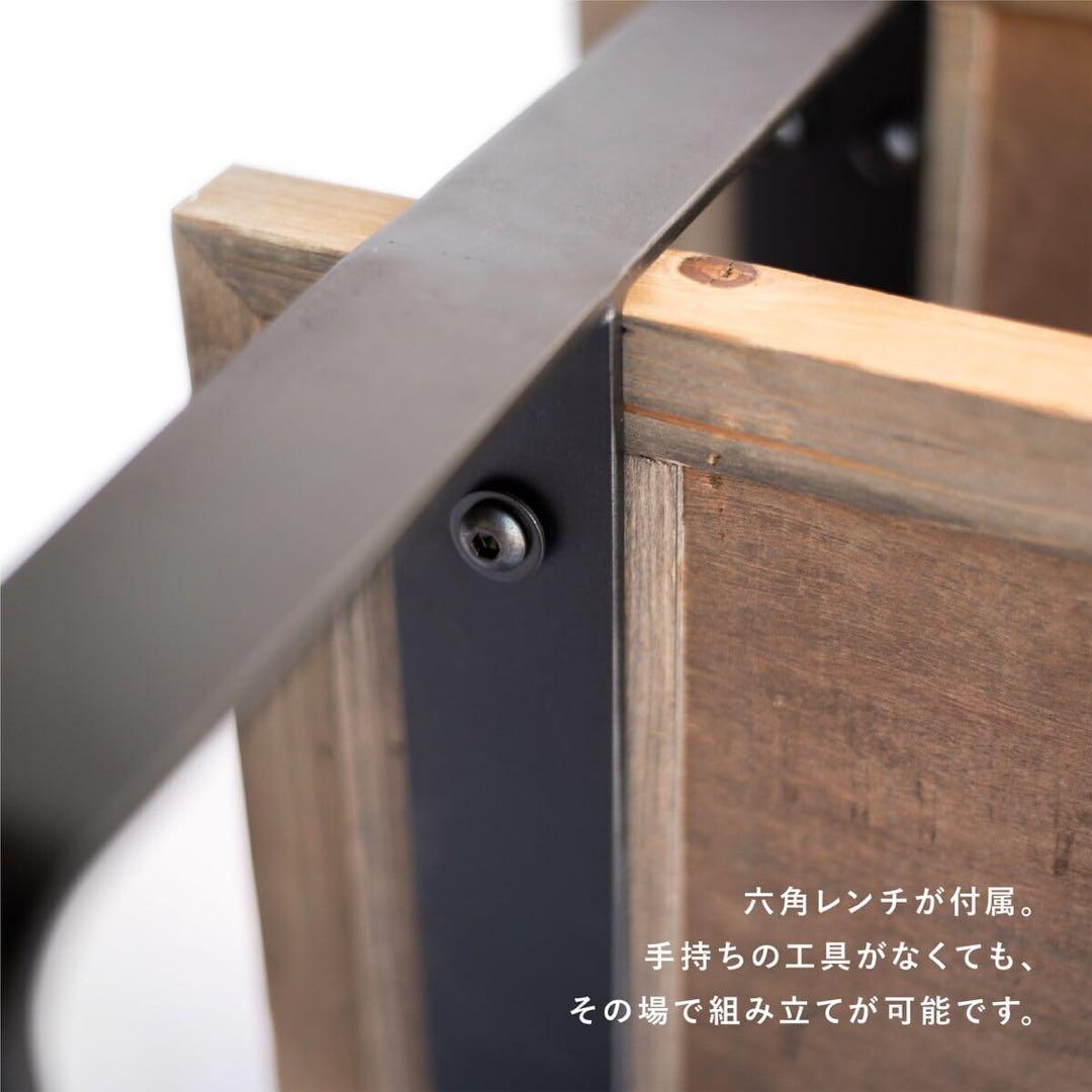 【ブルックリン家具】古材×ブラックスチール脚 2段シェルフ&テレビボード W60