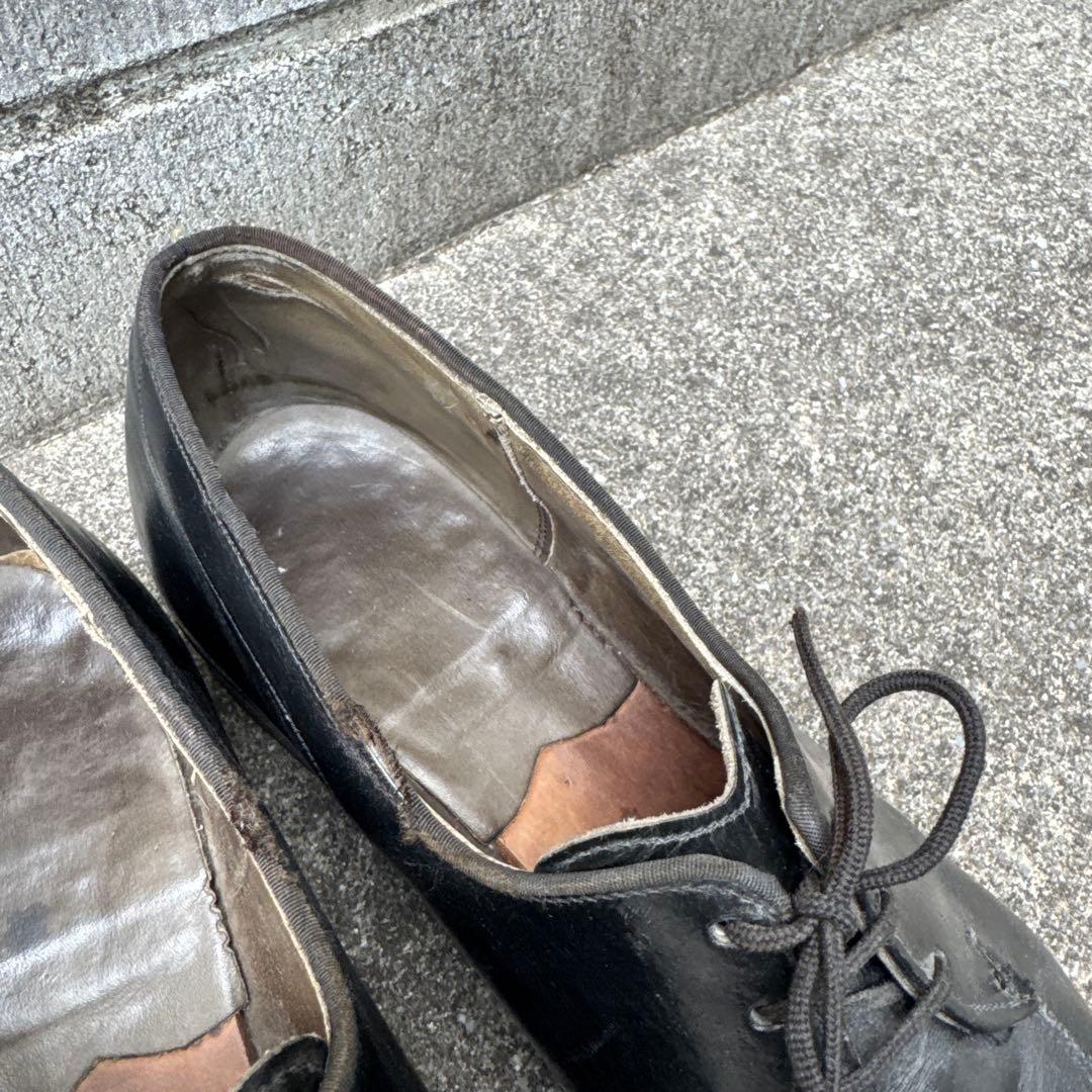 70s ビンテージ US NAVY サービスシューズ 黒 レザーシューズ