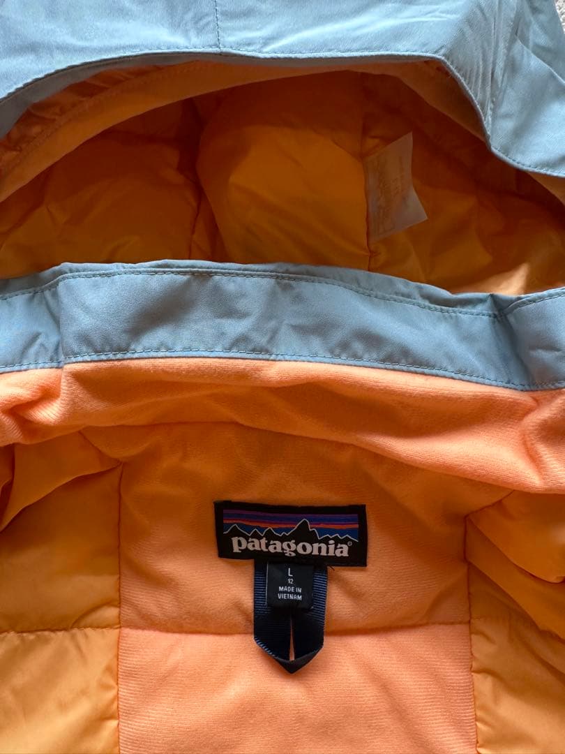 パタゴニア キッズパウダータウンスキージャケット Lサイズ 青/灰色