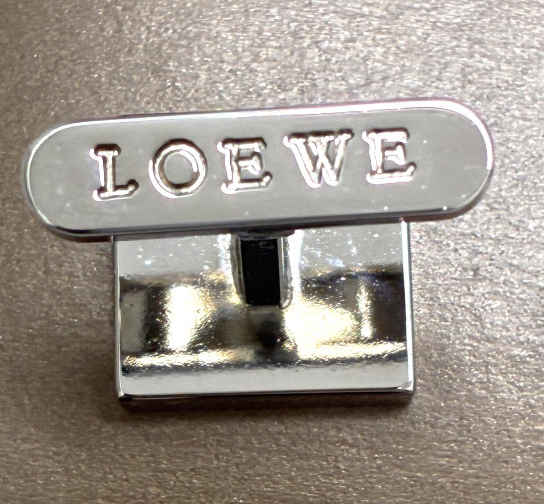 54 ロエベ LOEWE シルバー スクエア カフリンクス カフス ロゴ 箱