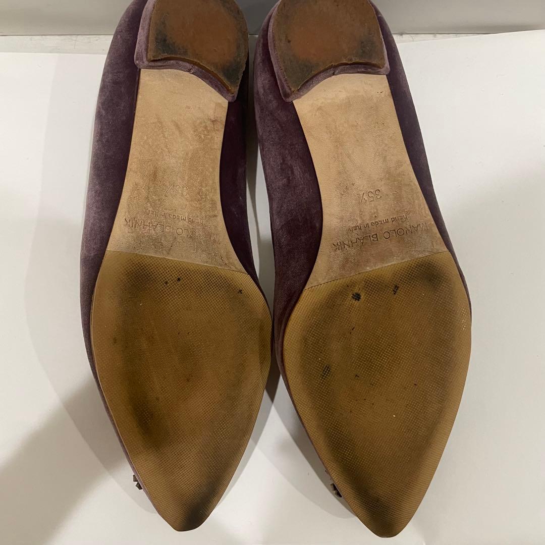 manolo blahnik マノロ hangisi ハンギシ フラットシューズ