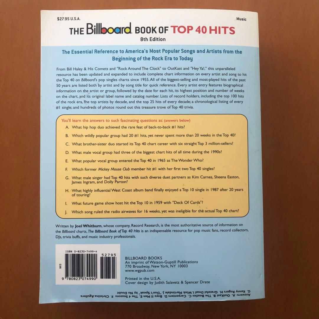 アート・デザイン・音楽 The Billboard Book of Top 40 Hits