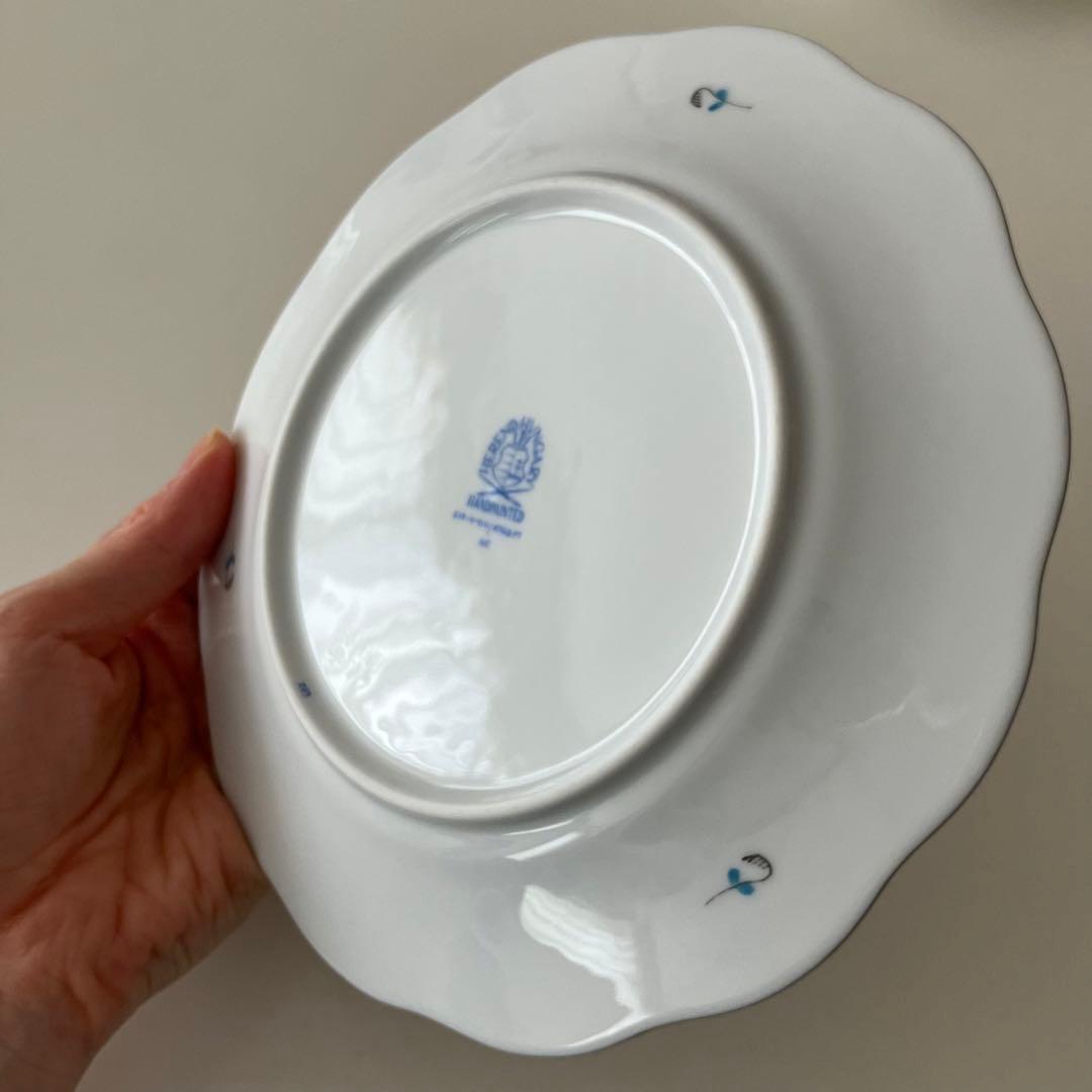 19cm ヘレンド　アポニー　ターコイズ　プラチナ　プレート